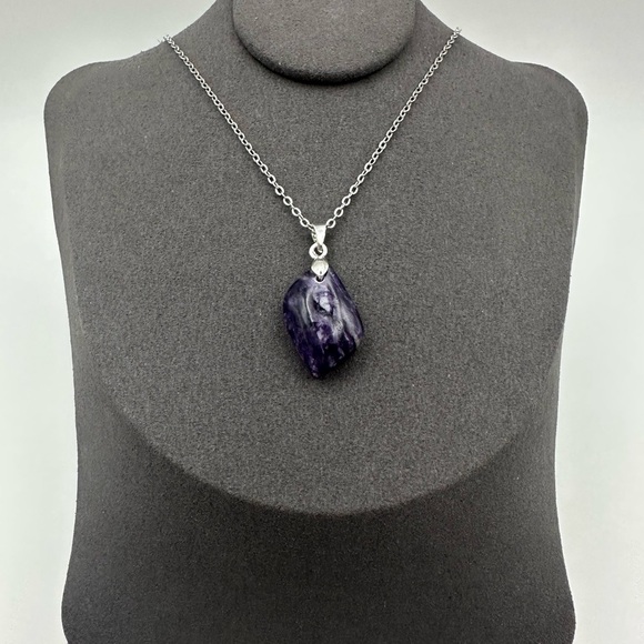 B.Rising Jewelry - Chaorite Leaf Shaped Pendant Necklace on Copper Bail and Chain